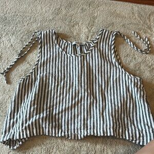 Madewell Crop Swing Tank in Rhoda Stripe Size L
